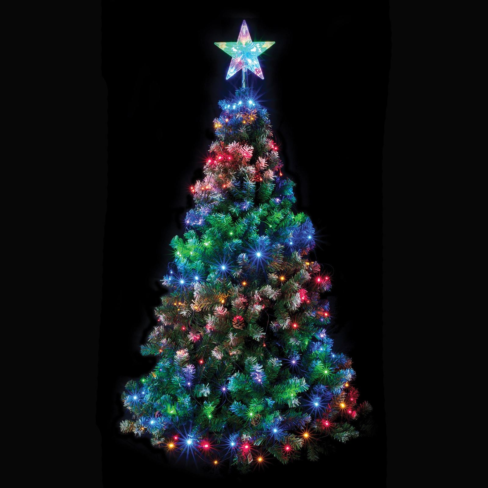 Mr Crimbo Multicoloured LED Christmas Tree Net Light With Star - MrCrimbo.co.uk -XS2935 - -christmas light